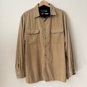 Nat Nast Men's Tan Corduroy Button Front Shirt Jacket Silk Cotton Size L Luxury